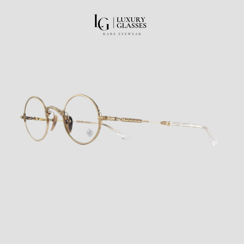 CHROME HEARTS EDITH F. CRYSTAL/GOLD PLATED