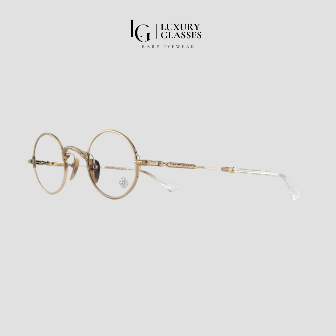 CHROME HEARTS EDITH F. CRYSTAL/GOLD PLATED