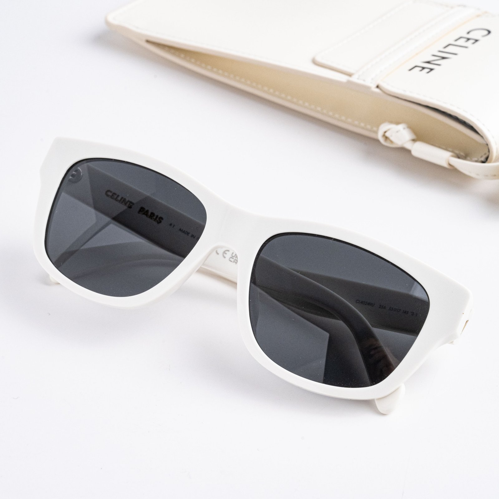 CELINE CL40249U 25A WHITE DARK GREY – 55-17-145 (2)