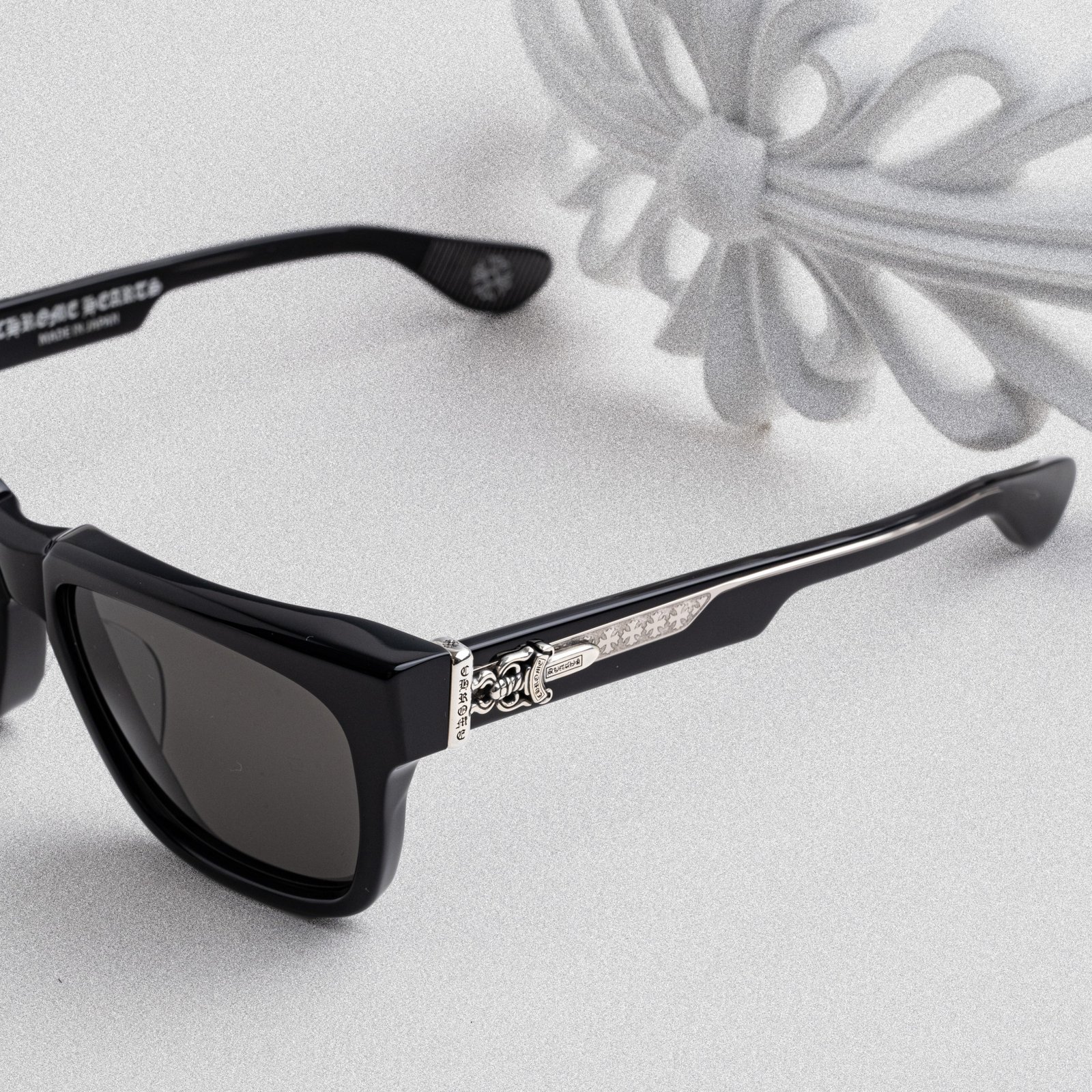 CHROME HEARTS BOX OFFICER BLACK DARK GREY – 56-19-144 (2)