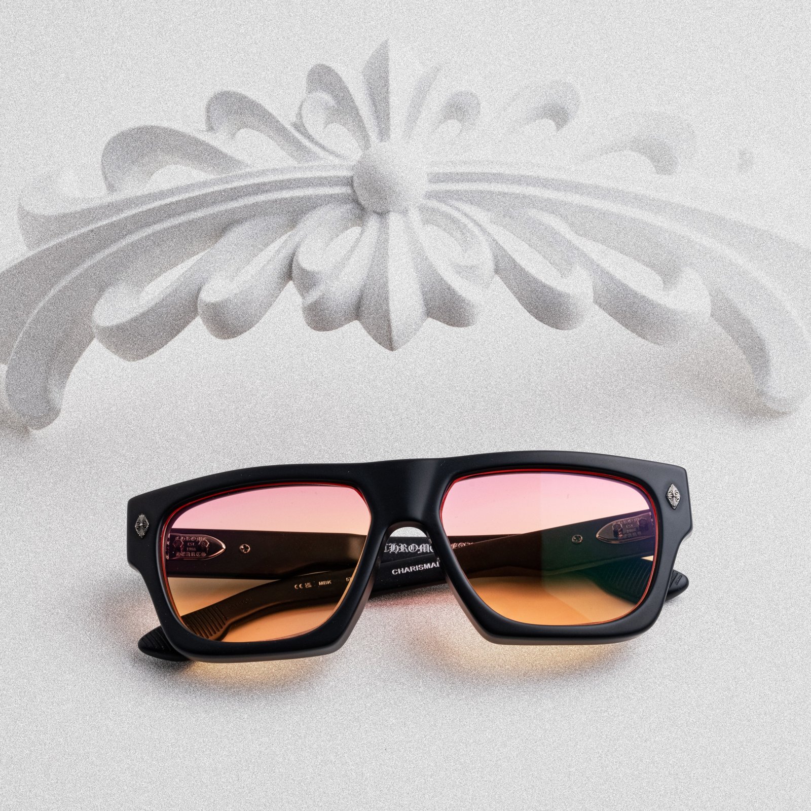 CHROME HEARTS CHARISMADICK MATTE BLACK – 57-17-143 (4)