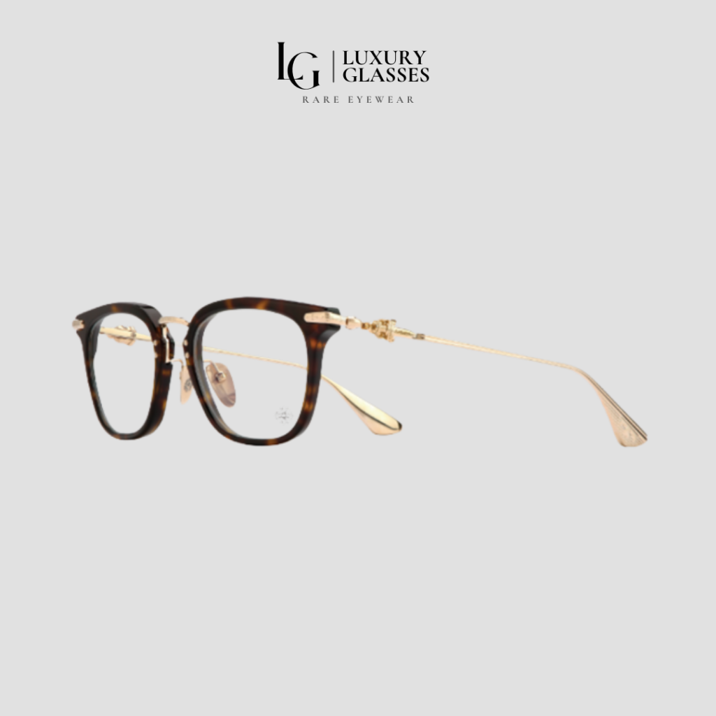 CHROME HEARTS CLOACO DARK TORTOISE – GOLD PLATED – 53-22-145 (1)