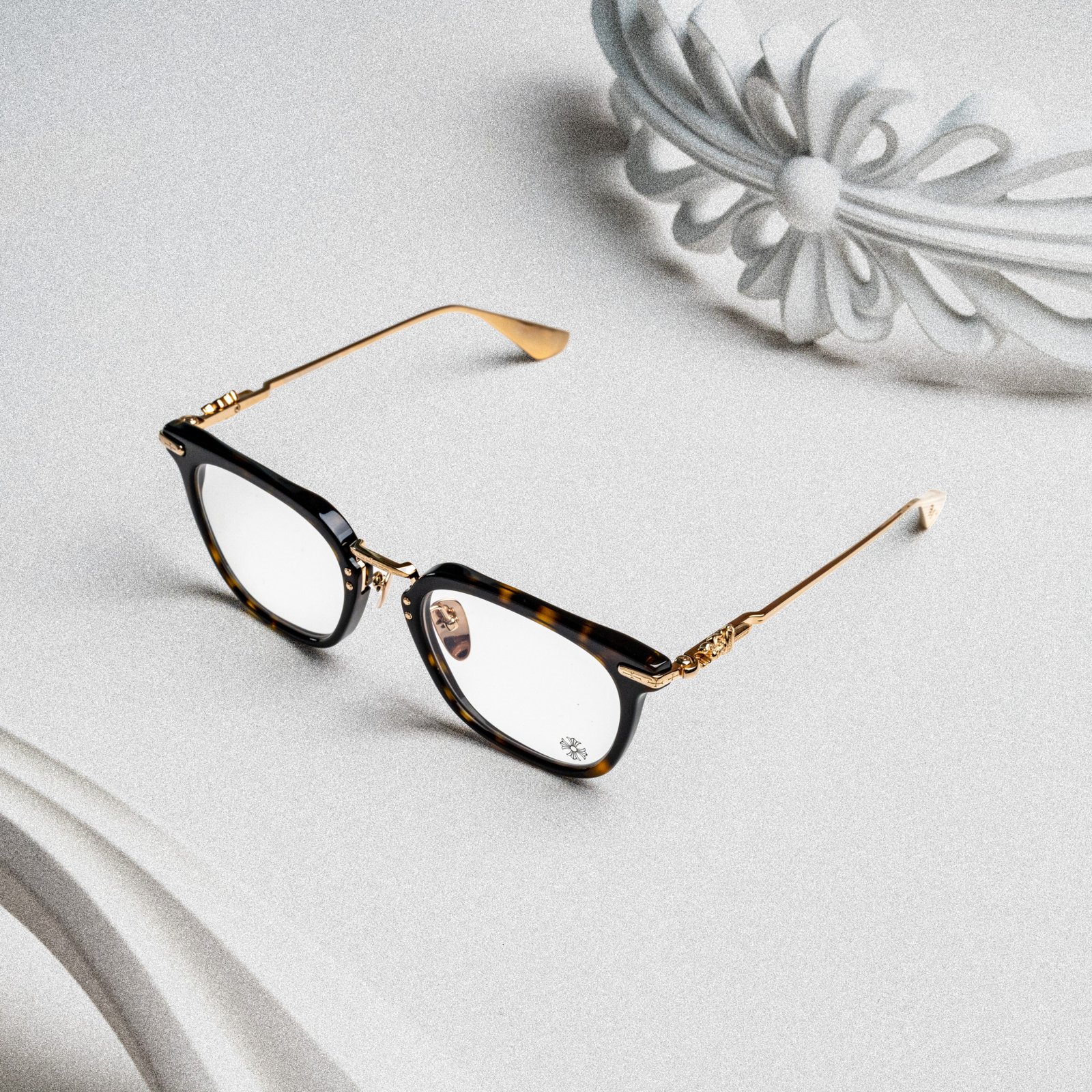 CHROME HEARTS CLOACO DARK TORTOISE - GOLD PLATED