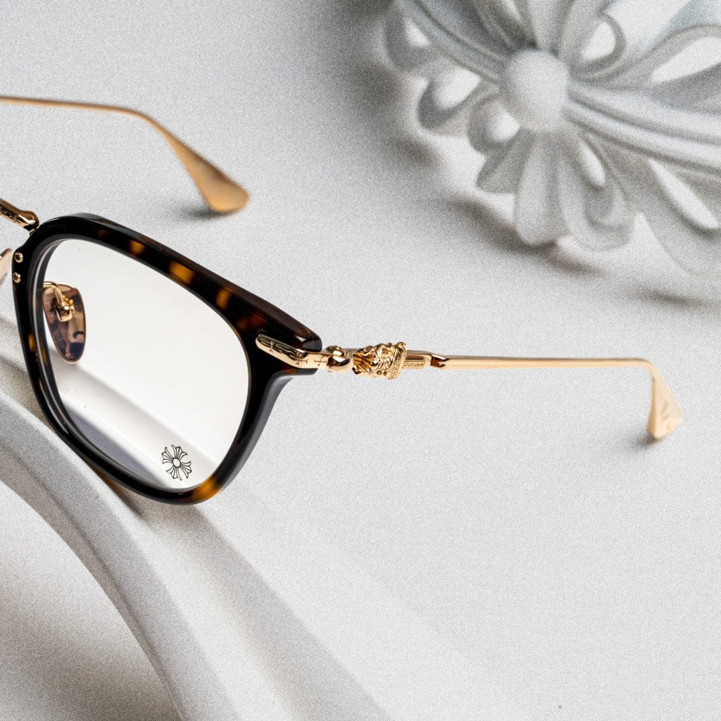 CHROME HEARTS CLOACO DARK TORTOISE – GOLD PLATED – 53-22-145 (2)