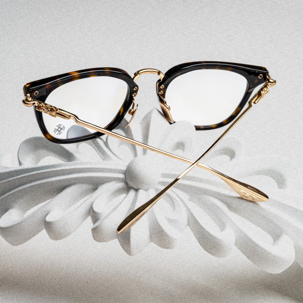 CHROME HEARTS CLOACO DARK TORTOISE – GOLD PLATED – 53-22-145 (3)