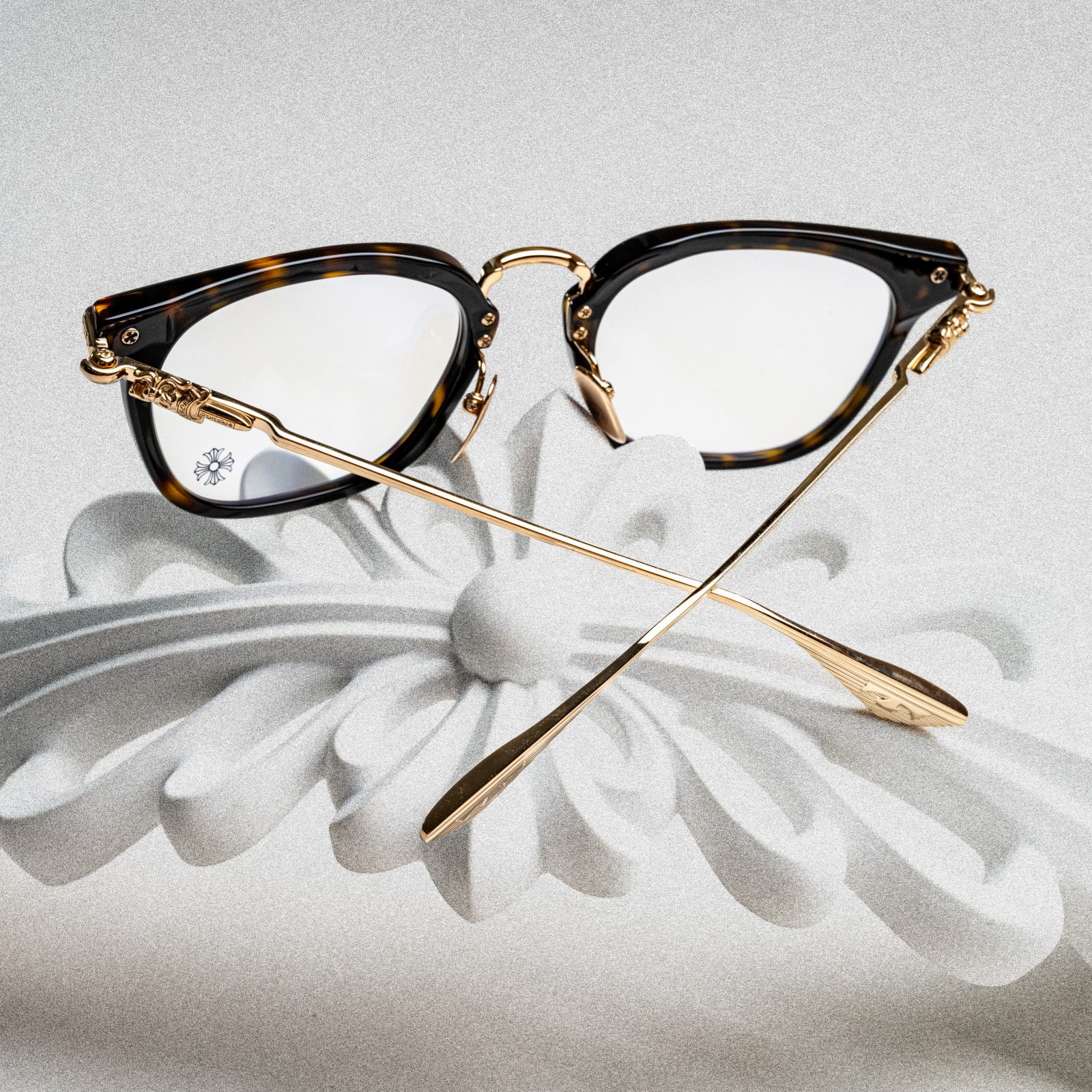 CHROME HEARTS CLOACO DARK TORTOISE – GOLD PLATED – 53-22-145 (3)