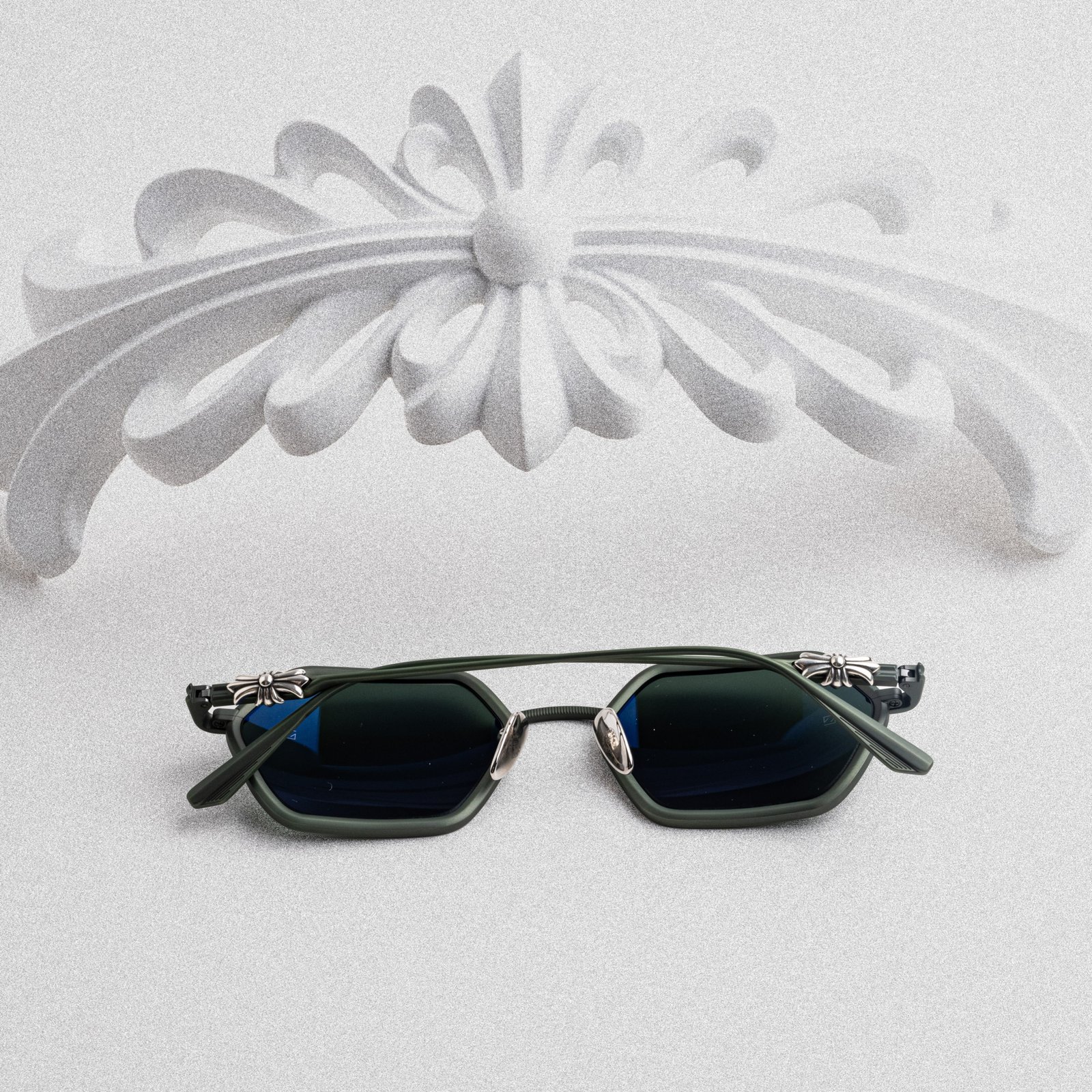 CHROME HEARTS DATASS BRUSHED DARK OLIVE – 54-21-148 (3)