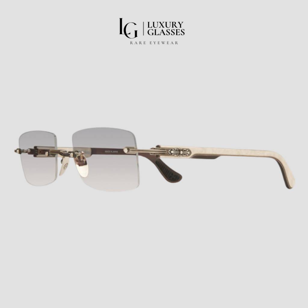 CHROME HEARTS DEEP II ANTIQUE SILVER – WHITE EBONY WOOD PIANO VARNISH SUNGLASSES – 57-21-141 (1)