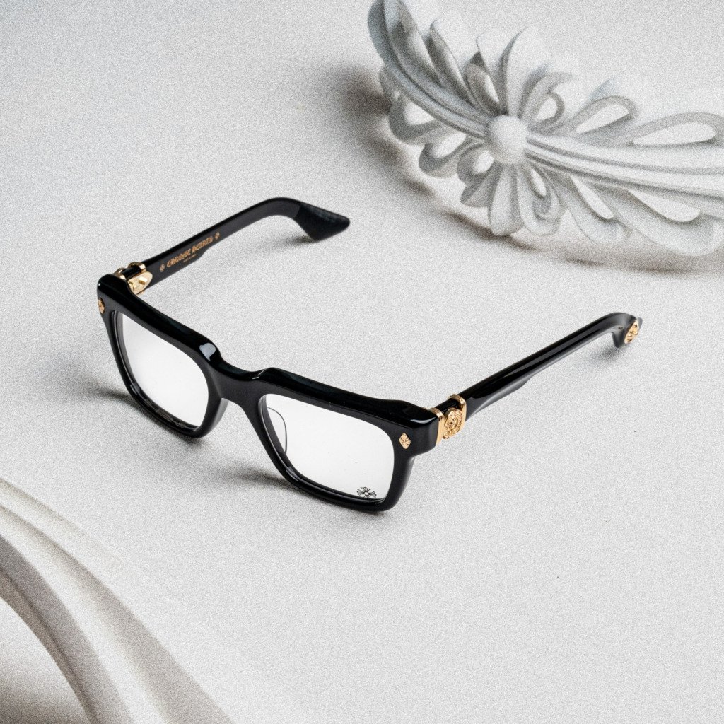 CHROME HEARTS HALLLAMANASS BLACK – 18K GOLD PLATED – 52-21-149 (1)