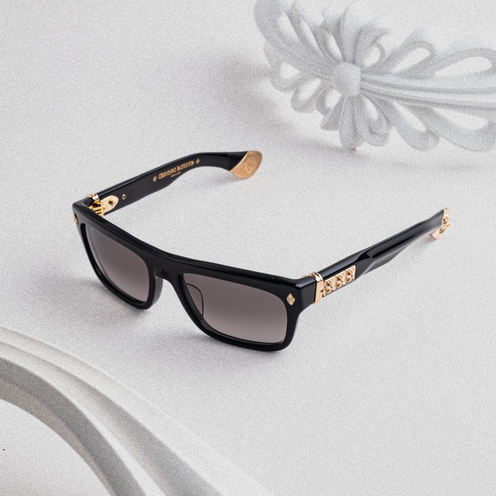 CHROME HEARTS SLUSS BUSSIN II BLACK-18KGP DARK GRAY GRADIENT – 57-19-148 (1)