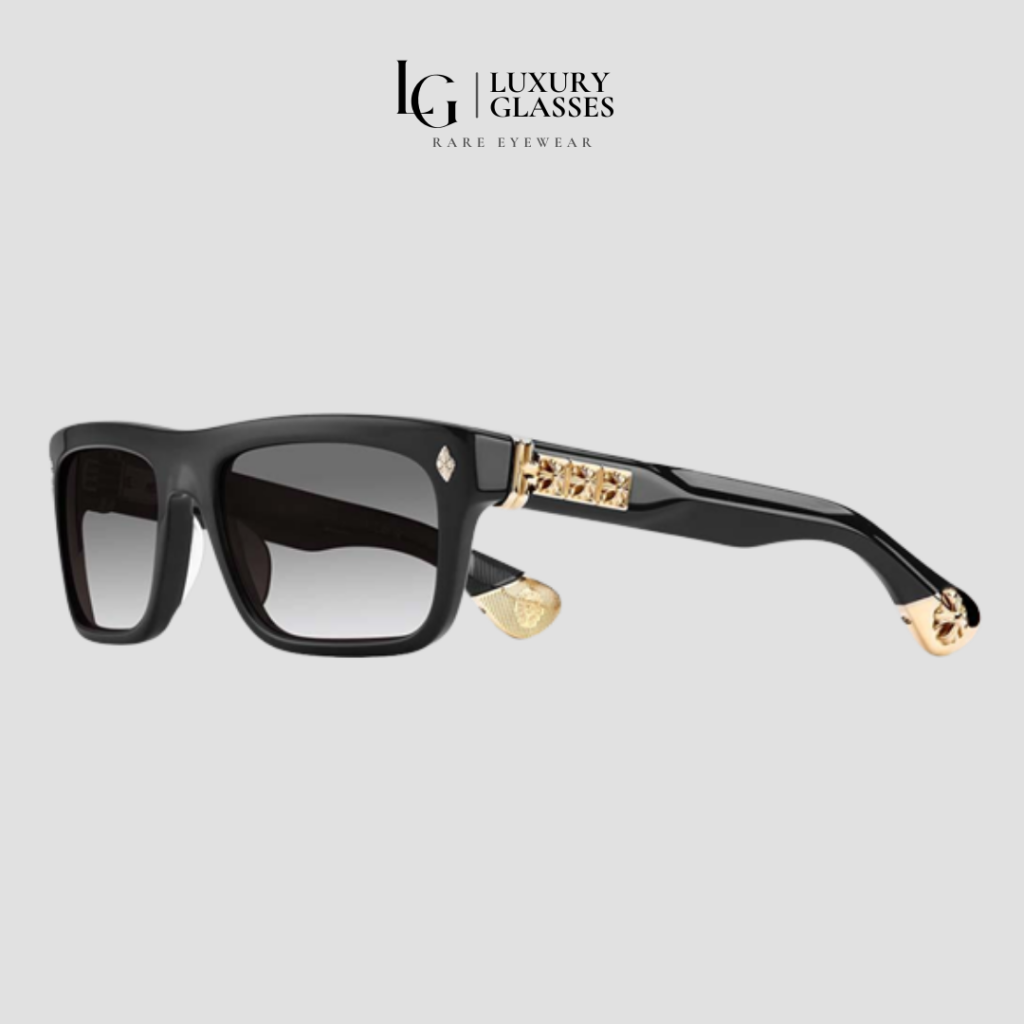 CHROME HEARTS SLUSS BUSSIN II BLACK-18KGP DARK GRAY GRADIENT – 57-19-148 (1)