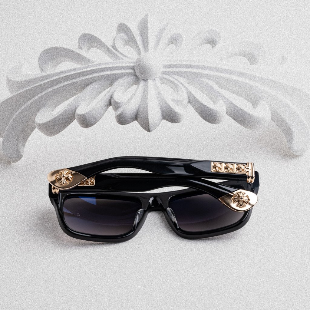 CHROME HEARTS SLUSS BUSSIN II BLACK-18KGP DARK GRAY GRADIENT – 57-19-148 (3)