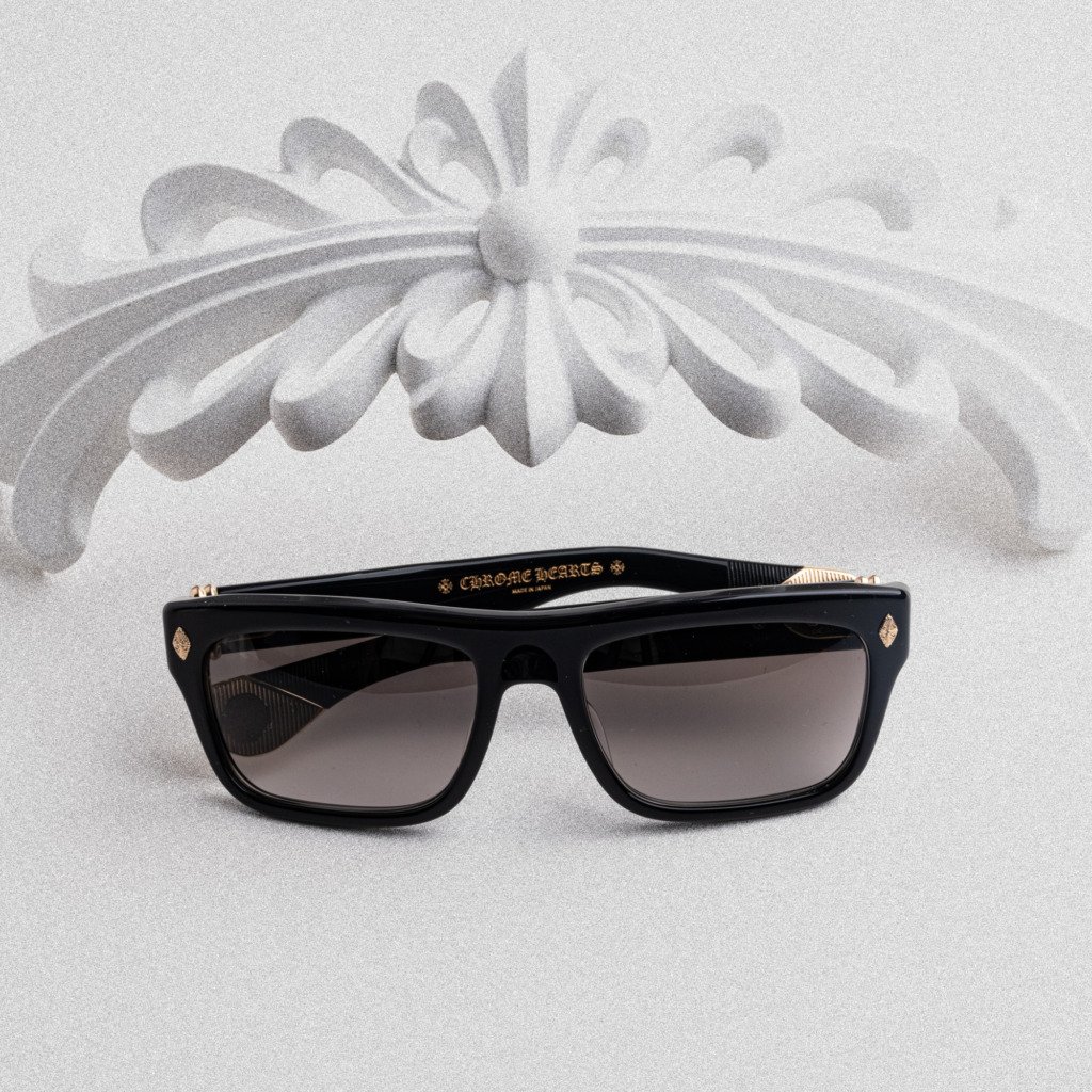CHROME HEARTS SLUSS BUSSIN II BLACK-18KGP DARK GRAY GRADIENT – 57-19-148 (4)