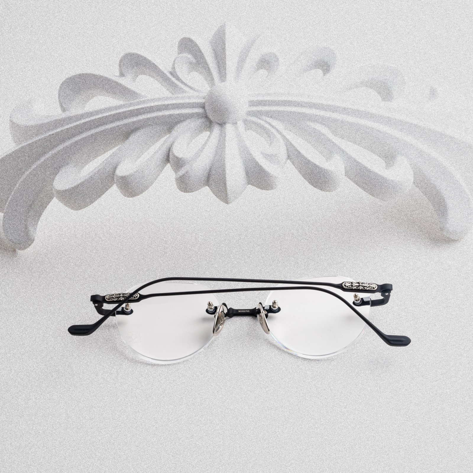 CHROME HEARTS SOFFFFFFFFERS I MATTE BLACK-SHINY SILVER – 50-22-145 (3)