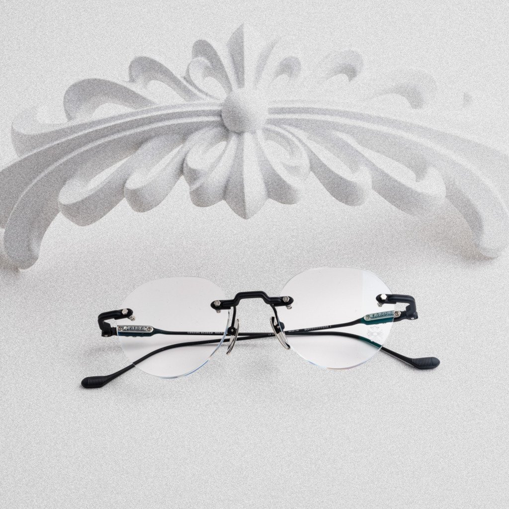 CHROME HEARTS SOFFFFFFFFERS I MATTE BLACK-SHINY SILVER – 50-22-145 (4)