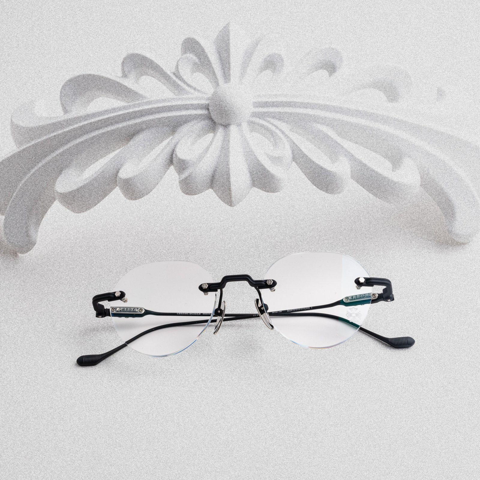 CHROME HEARTS SOFFFFFFFFERS I MATTE BLACK-SHINY SILVER – 50-22-145 (4)