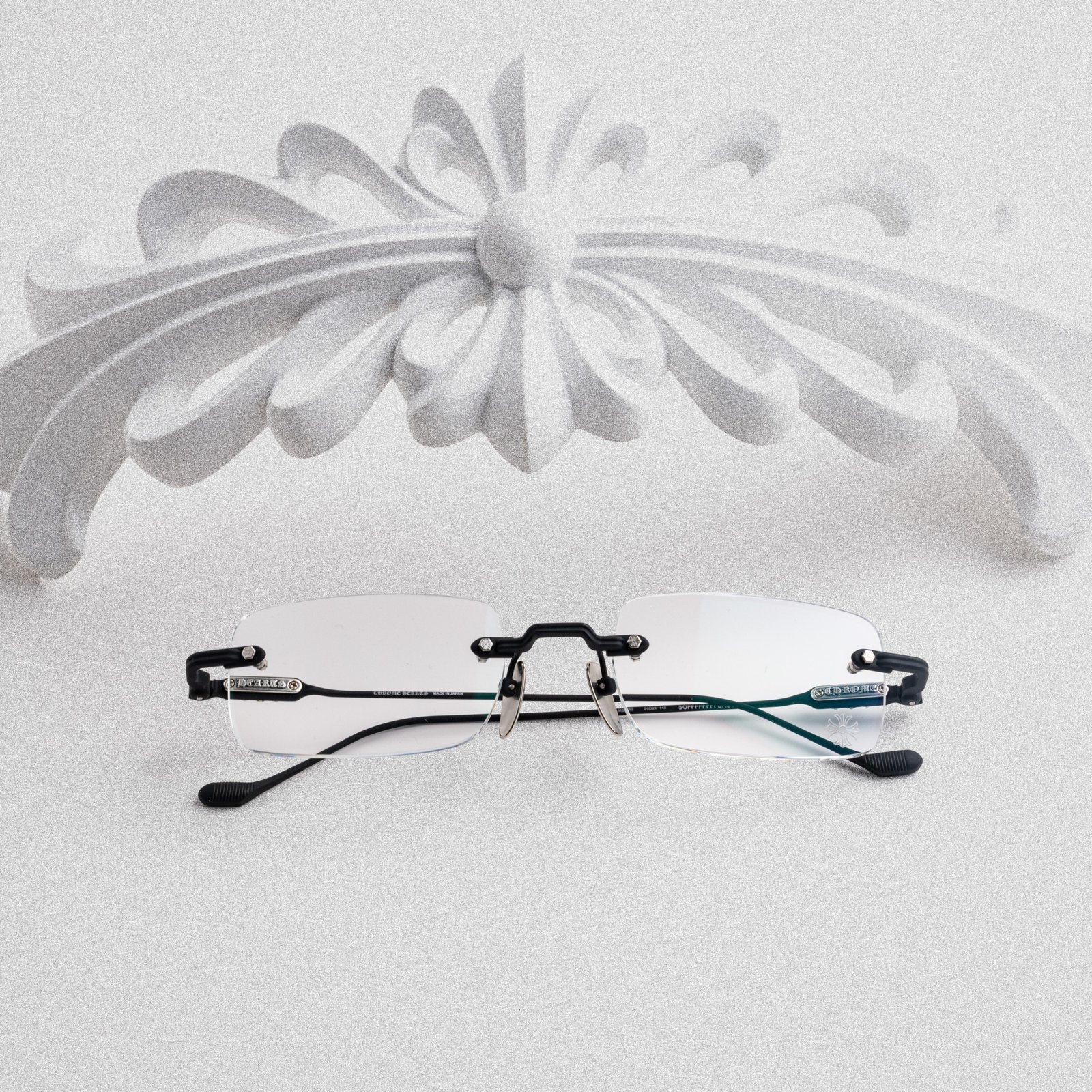 CHROME HEARTS SOFFFFFFFFERS II MATTE BLACK-SHINY SILVER – 54-21-148 (4)