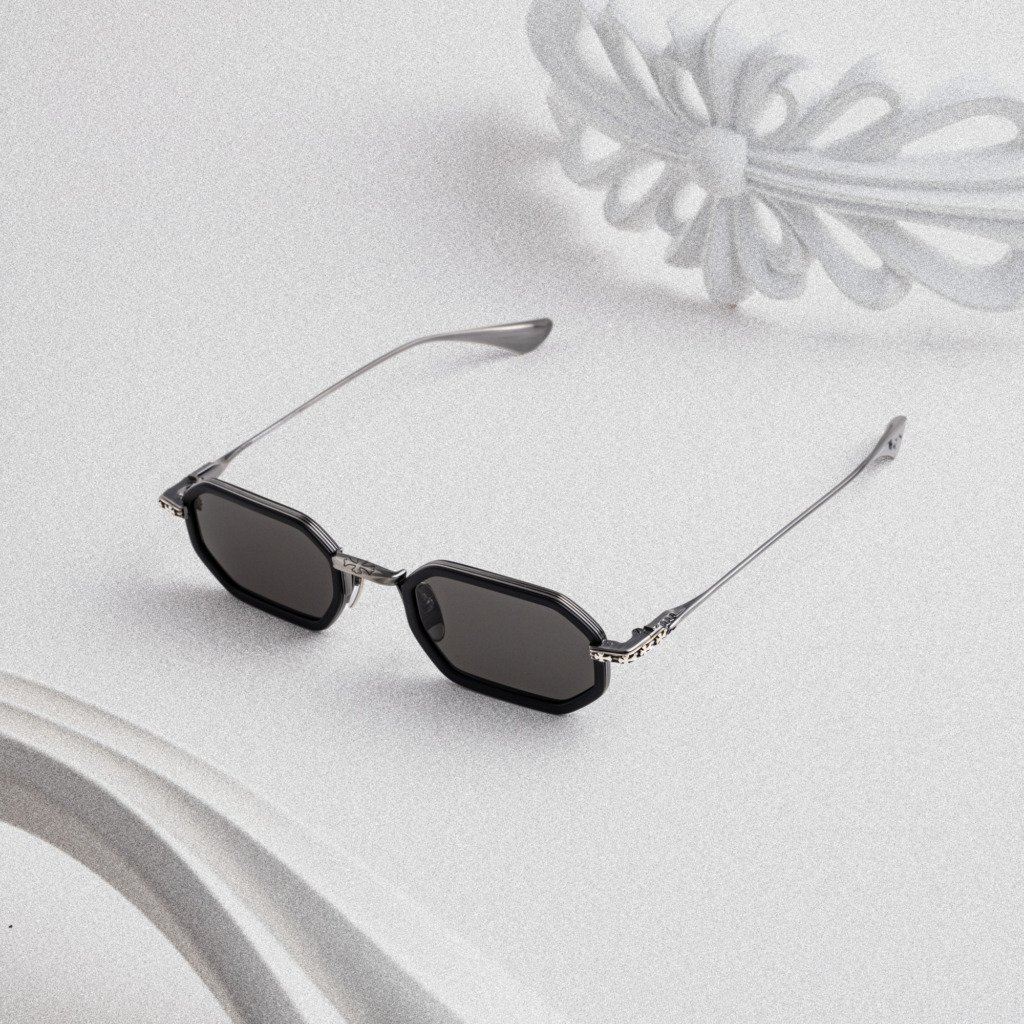 CHROME HEARTS STYLIDA MATTE BLACK-PEWTER – SUN – 49-24-148 (1)