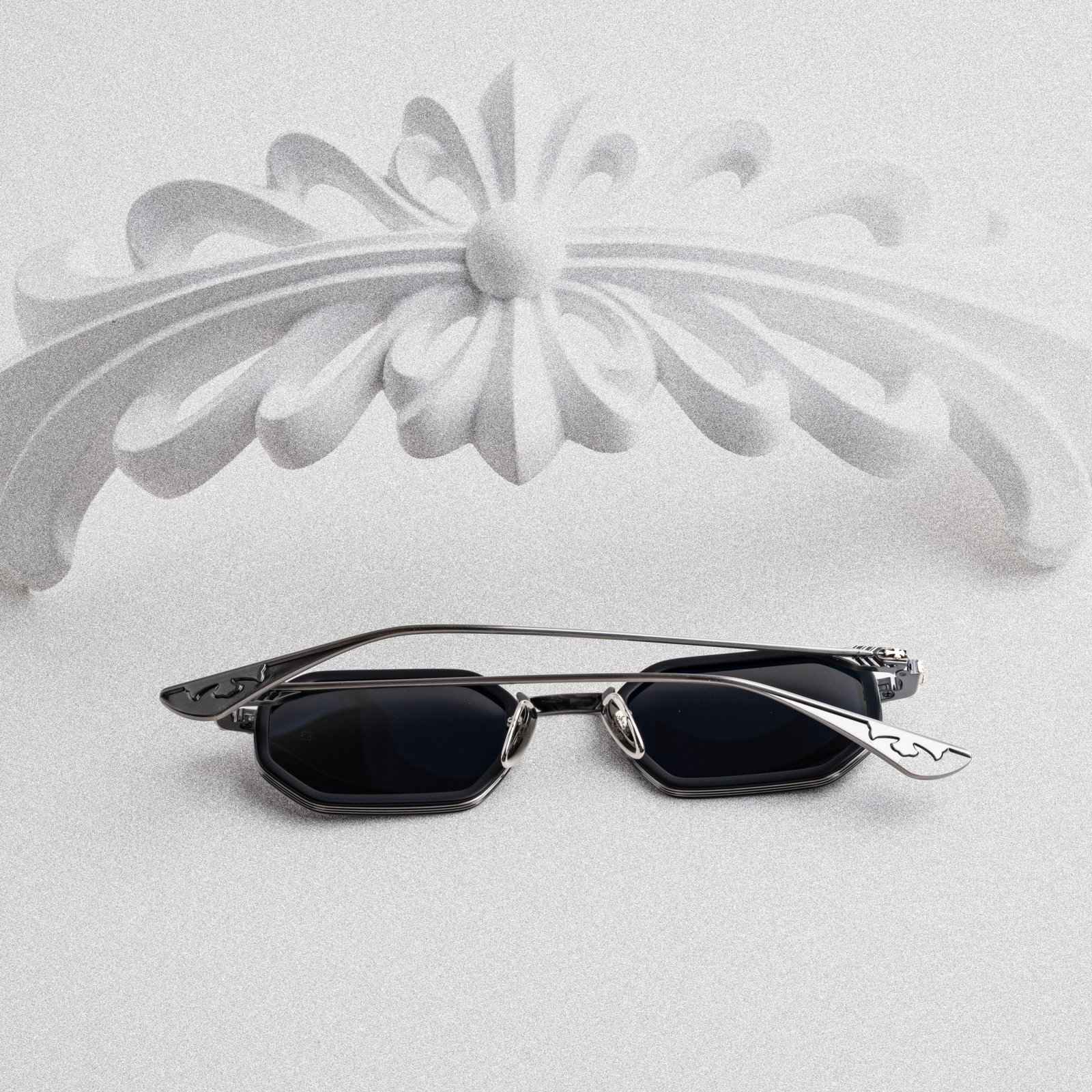 CHROME HEARTS STYLIDA MATTE BLACK-PEWTER – SUN – 49-24-148 (3)