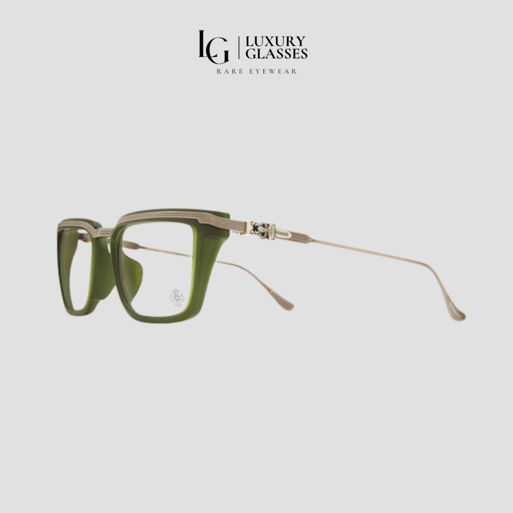 CHROME HEARTS TRYDIXAGAIN MATTE DARK OLIVE-ANTIQUE SILVER – 55-18-145 (1)