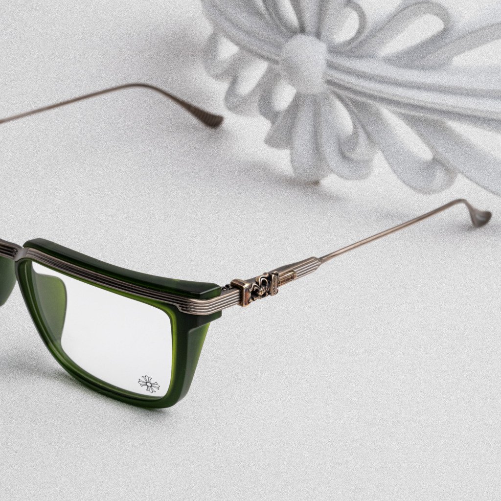 CHROME HEARTS TRYDIXAGAIN MATTE DARK OLIVE-ANTIQUE SILVER – 55-18-145 (2)