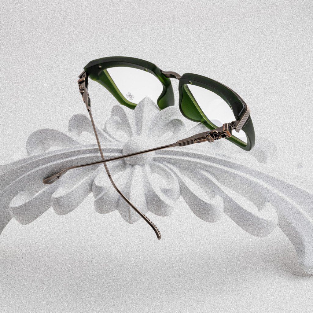 CHROME HEARTS TRYDIXAGAIN MATTE DARK OLIVE-ANTIQUE SILVER – 55-18-145 (3)