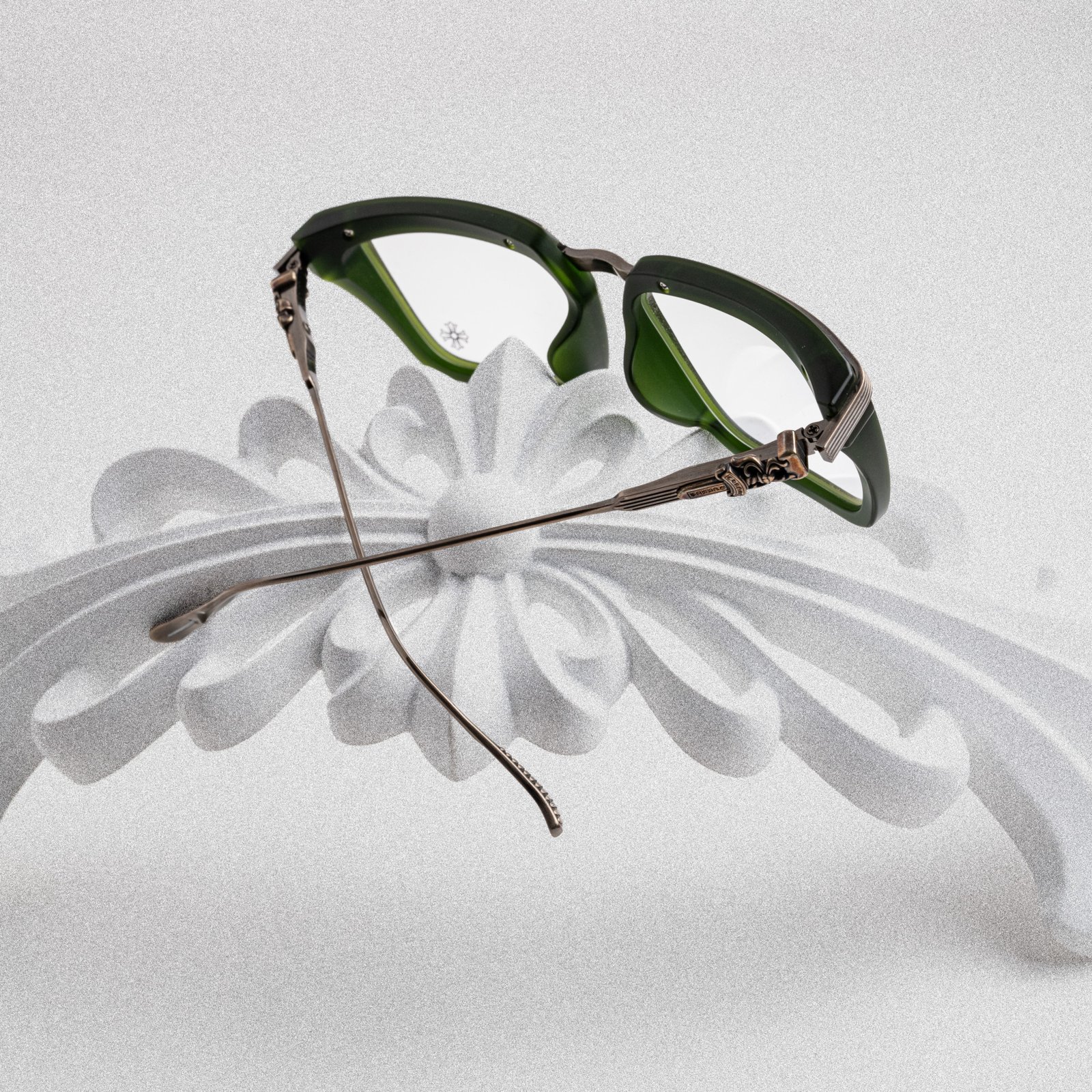 CHROME HEARTS TRYDIXAGAIN MATTE DARK OLIVE-ANTIQUE SILVER – 55-18-145 (3)