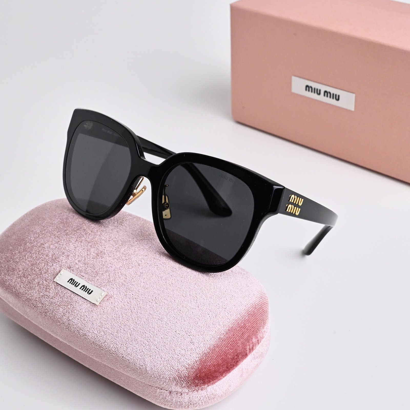 MIU MIU MU 01ZS 1AB5S0 BLACK DARK GREY