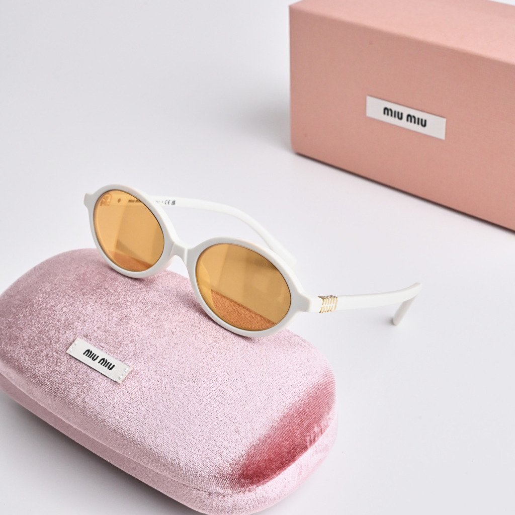 MIU MIU MU 04ZS 14240D WHITE ORANGE MIRROR – 50-18-140 (1)