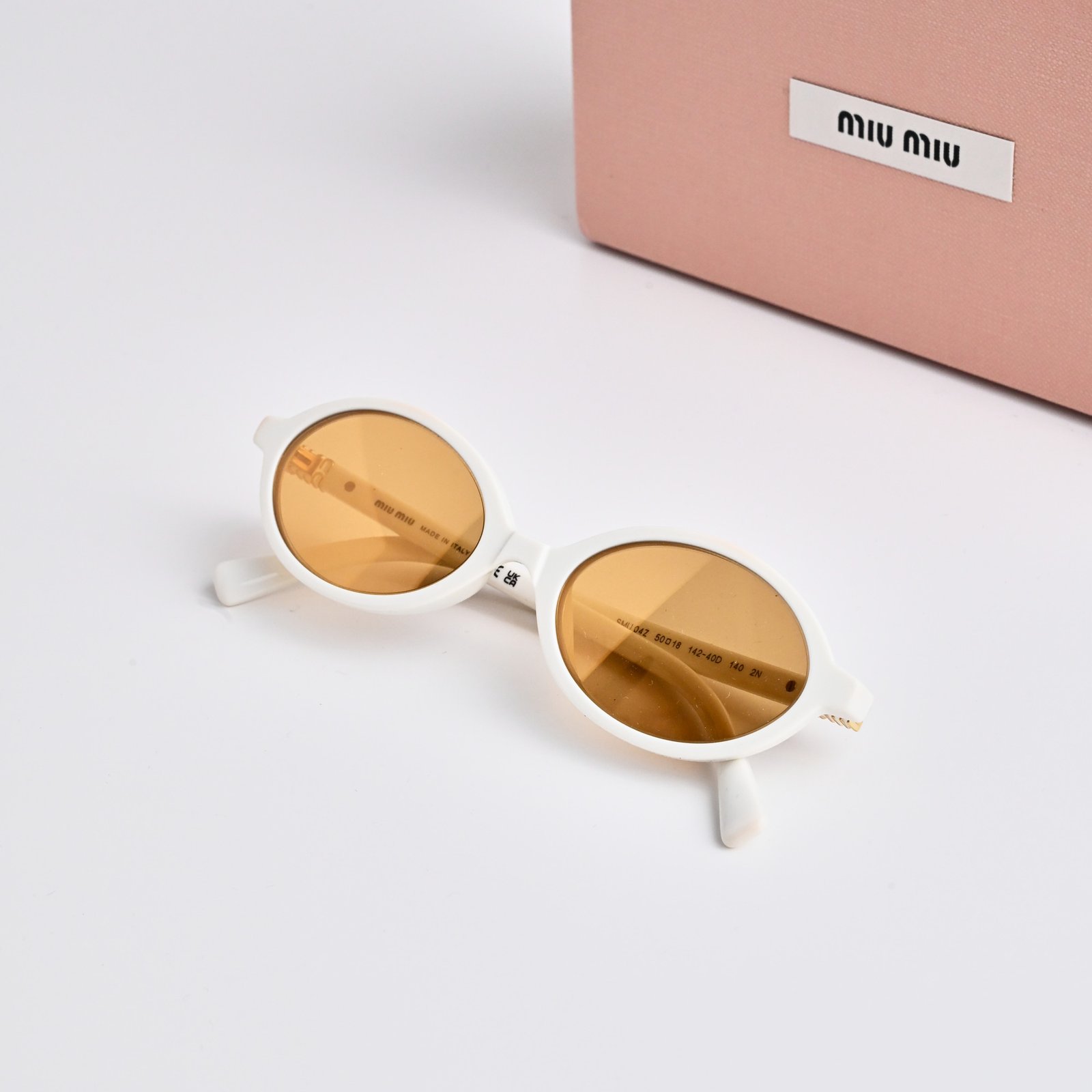 MIU MIU MU 04ZS 14240D WHITE ORANGE MIRROR – 50-18-140 (2)