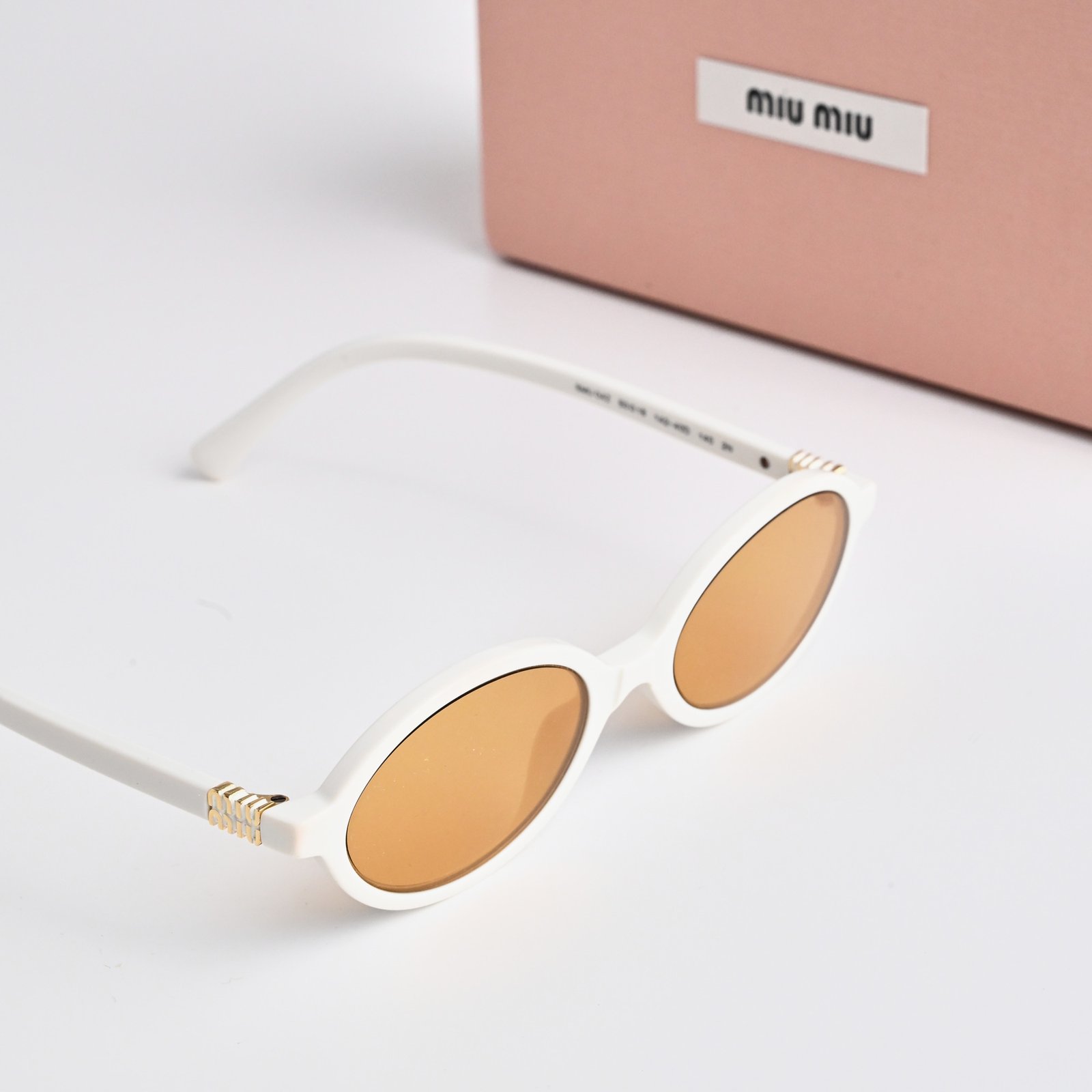 MIU MIU MU 04ZS 14240D WHITE ORANGE MIRROR – 50-18-140 (4)