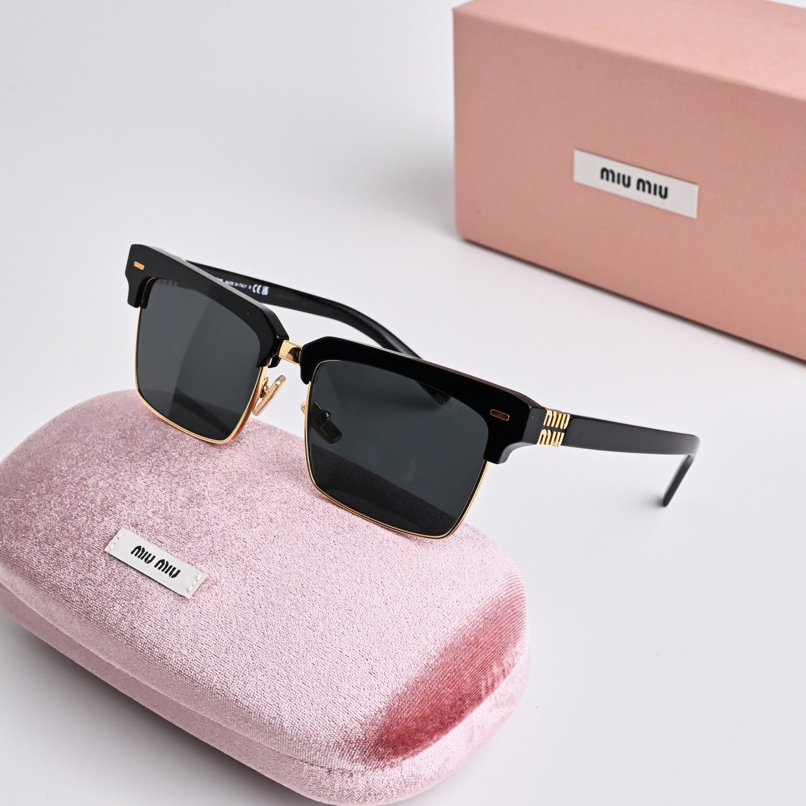 MIU MIU MU 10ZS 1AB5S0 BLACK DARK GREY