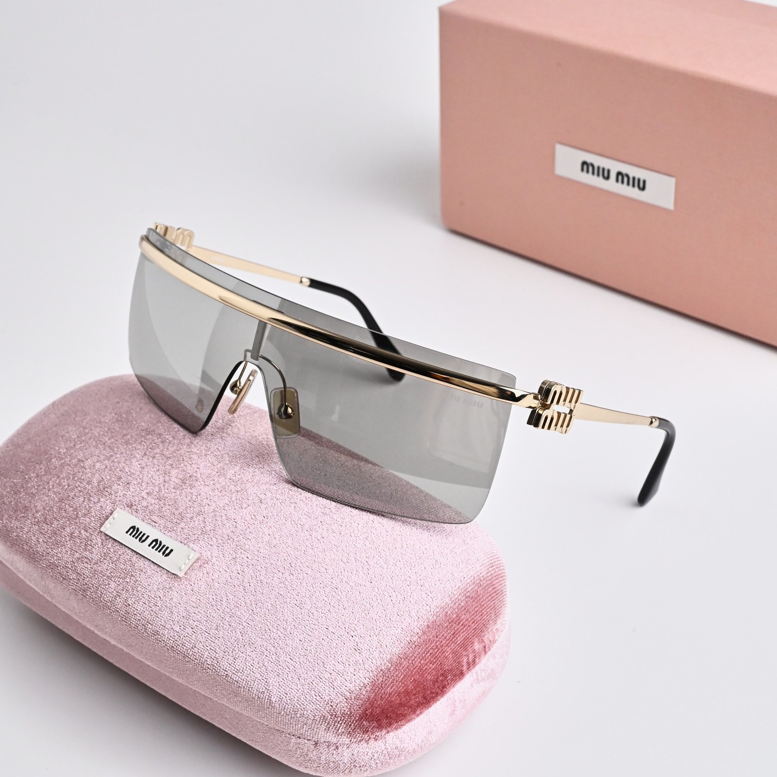 MIU MIU MU 50ZS ZVN1I2 PALE GOLD LIGHT GREY