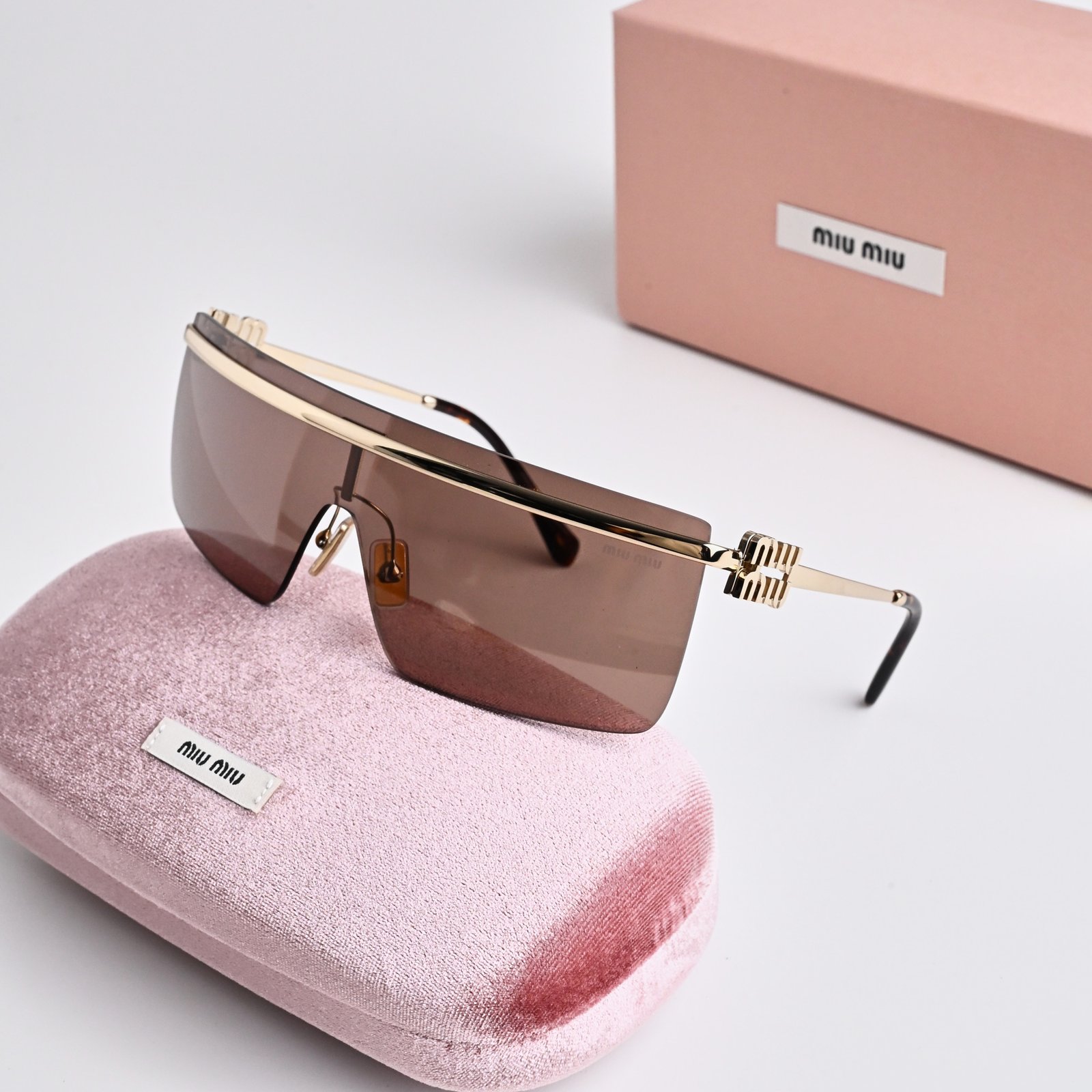 MIU MIU MU 50ZS ZVN70D PALE GOLD BROWN MIRROR