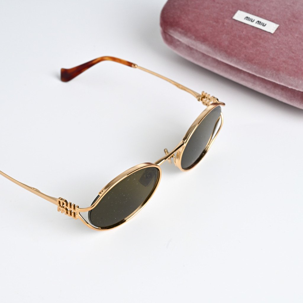MIU MIU MU 52YS 7OE01T BRASS GOLD DARK BROWN (5)