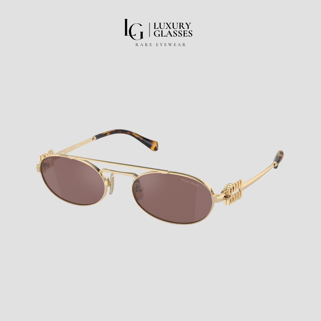 MIU MIU MU 54ZS ZVN70D PALE GOLD BROWN SILVER