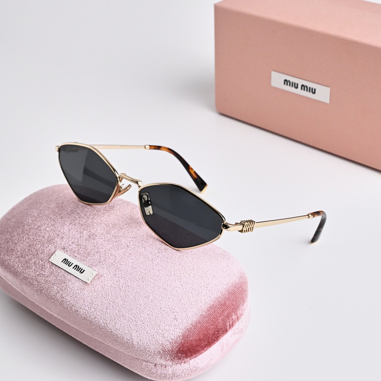 MIU MIU MU 56ZS ZVN5S0 PALE GOLD GREY