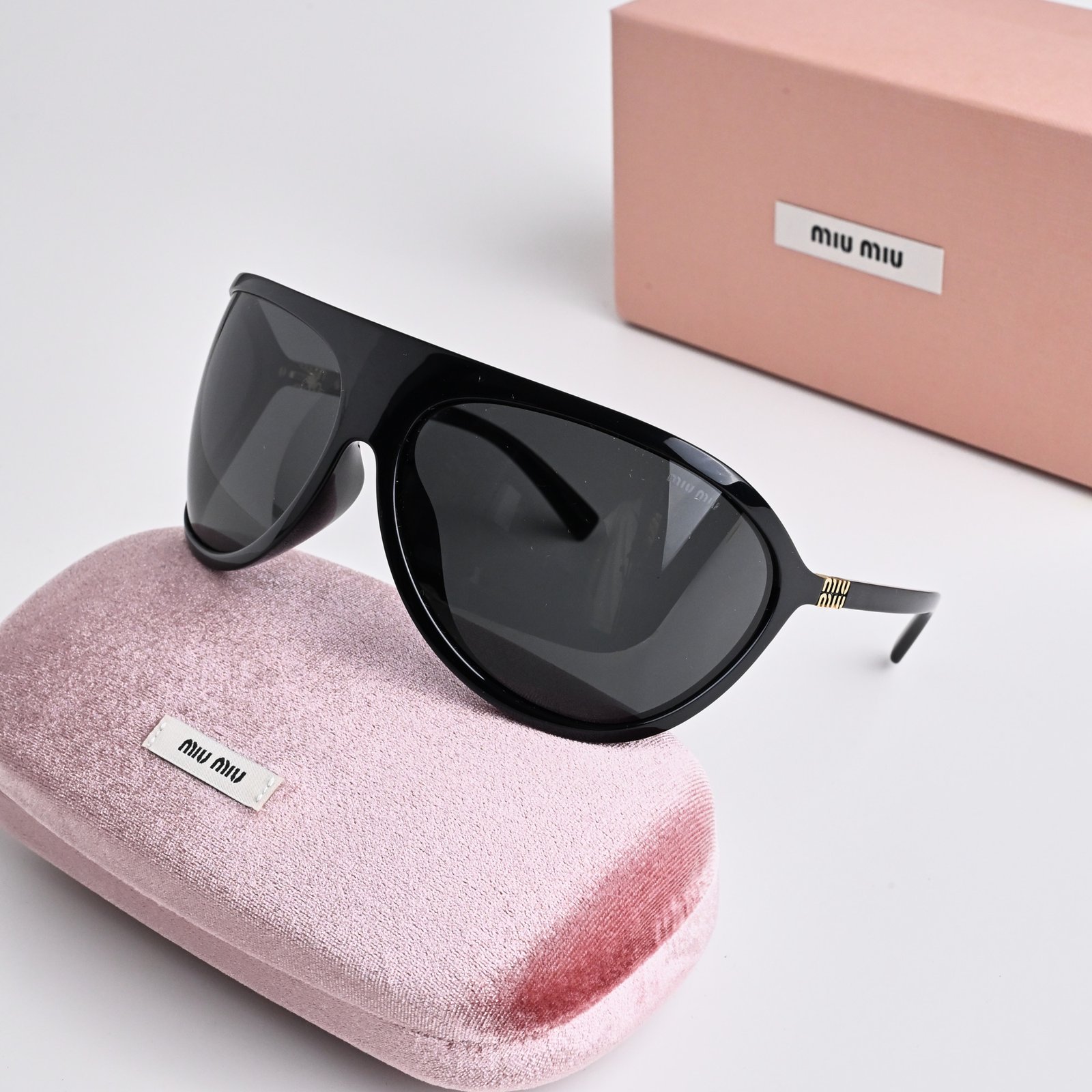 MIU MIU MU A01S 1AB5S0 BLACK DARK GREY