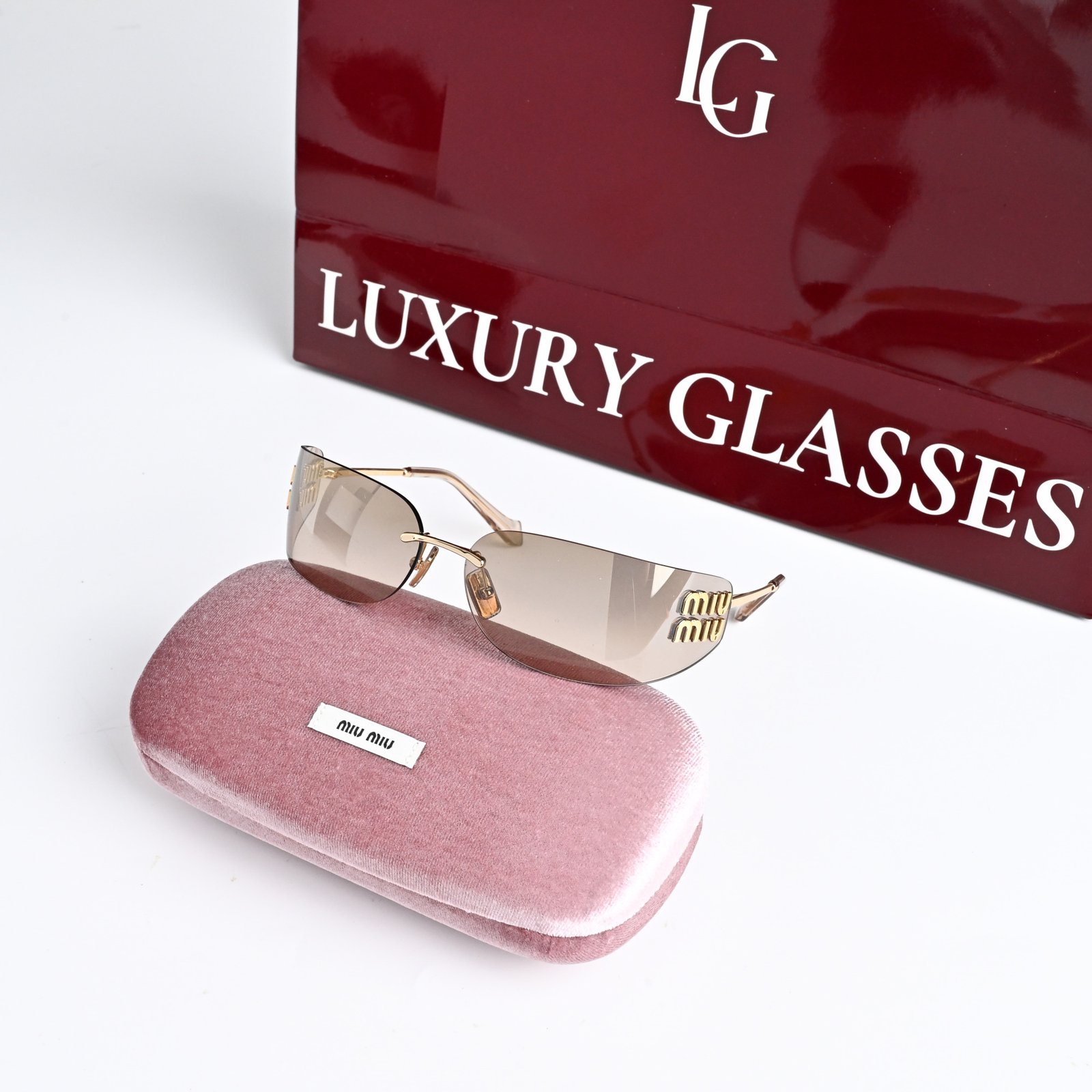 MIU MIU MU A51S 5AK20P PALE GOLD BROWN