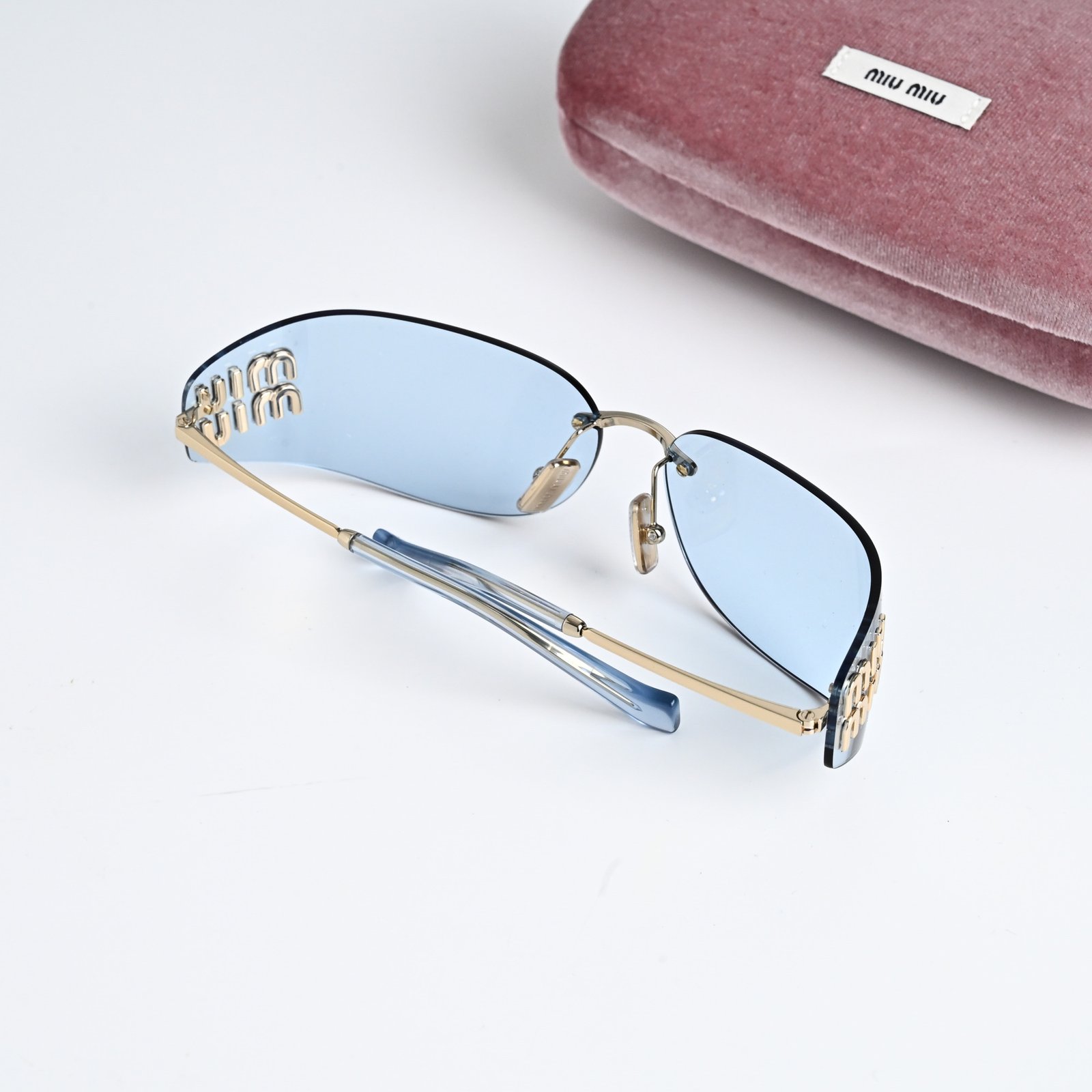 MIU MIU MU A51S ZVN10P PALE GOLD LIGHT BLUE (9)