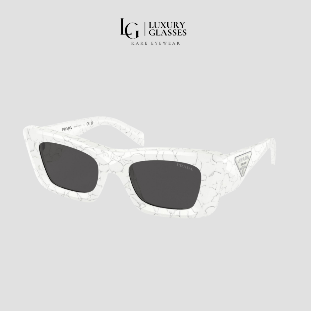 PRADA PR 13ZS 17D5S0 MATTE WHITE MARBLE DARK GREY – 50-21-140 (1)