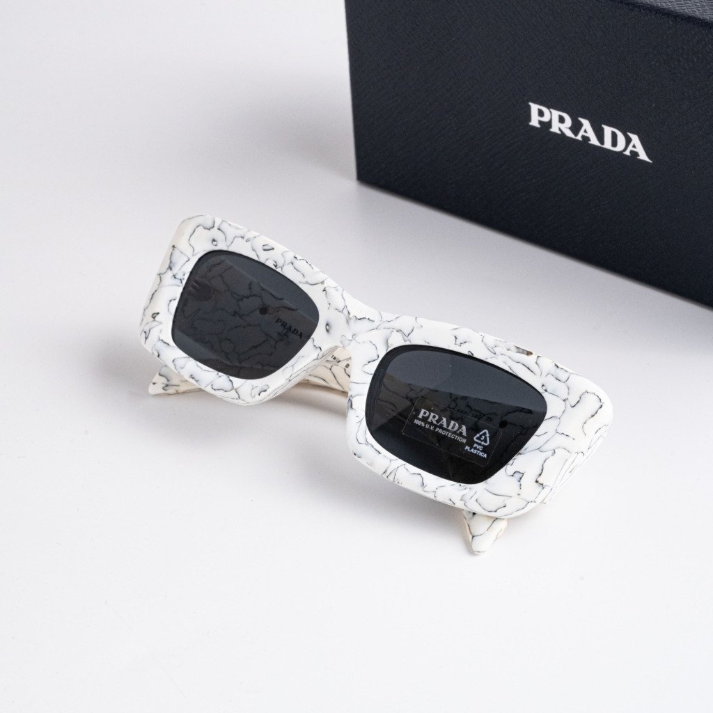 PRADA PR 13ZS 17D5S0 MATTE WHITE MARBLE DARK GREY – 50-21-140 (2)