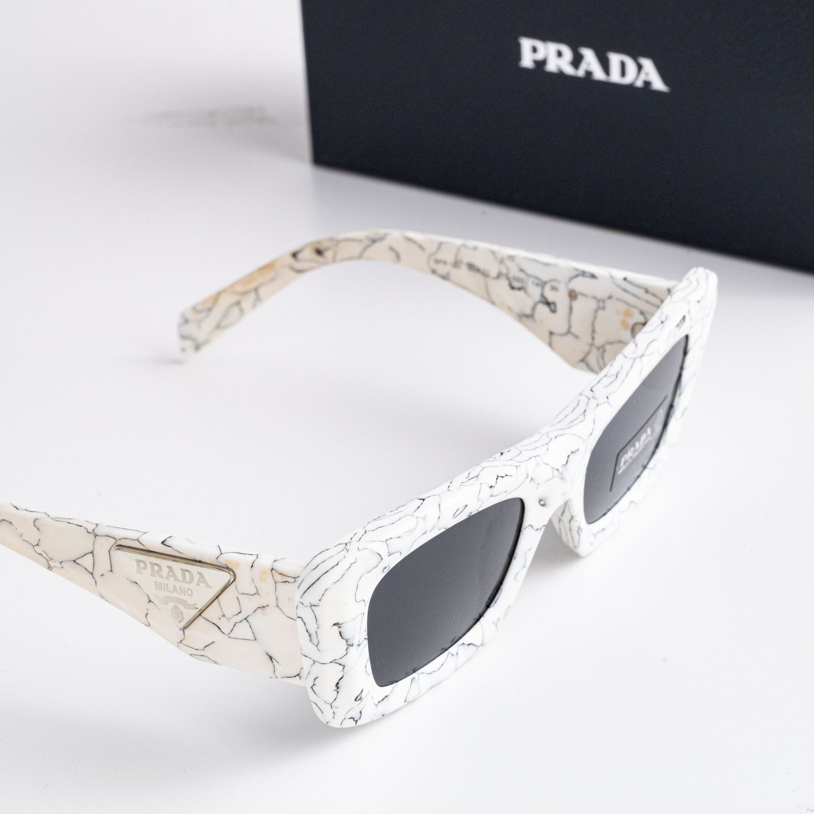 PRADA PR 13ZS 17D5S0 MATTE WHITE MARBLE DARK GREY – 50-21-140 (4)