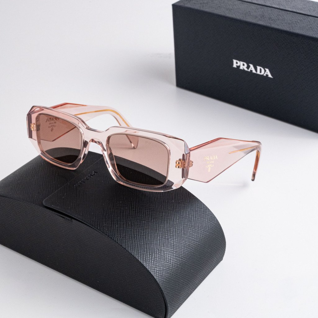 PRADA PR 17WS 19Q10D TRANSPARENT PEACH LIGHT BROWN – 49-20-145 (1)