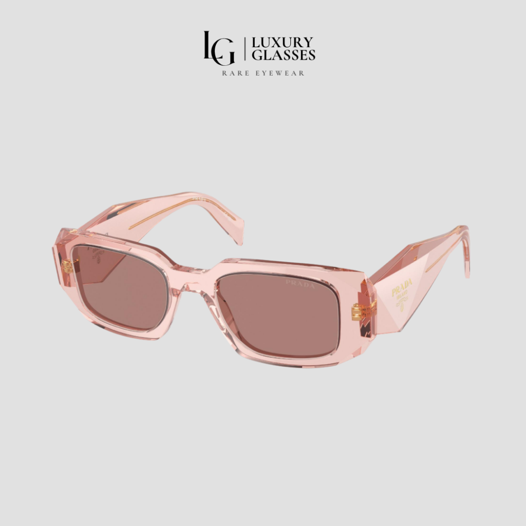 PRADA PR 17WS 19Q10D TRANSPARENT PEACH LIGHT BROWN – 49-20-145 (1)