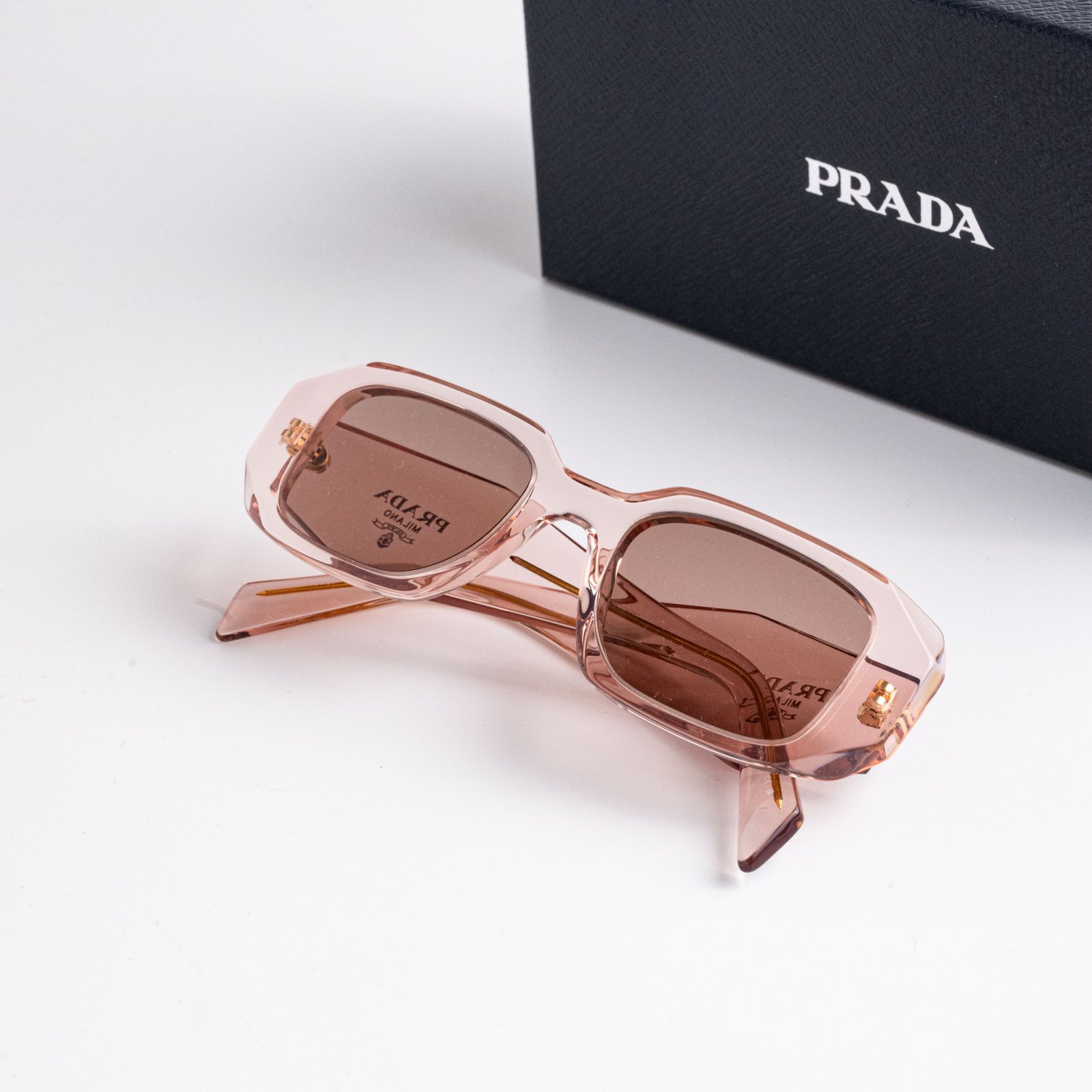 PRADA PR 17WS 19Q10D TRANSPARENT PEACH LIGHT BROWN – 49-20-145 (2)