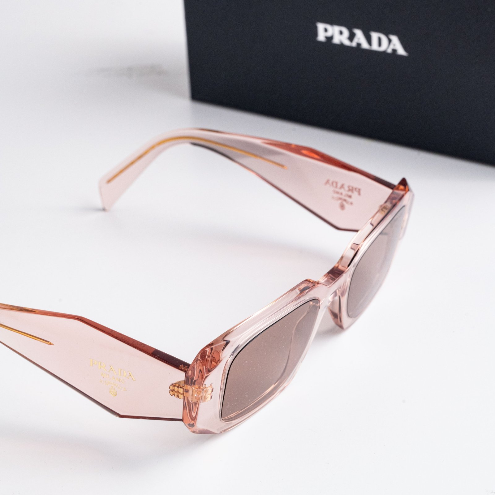 PRADA PR 17WS 19Q10D TRANSPARENT PEACH LIGHT BROWN – 49-20-145 (4)