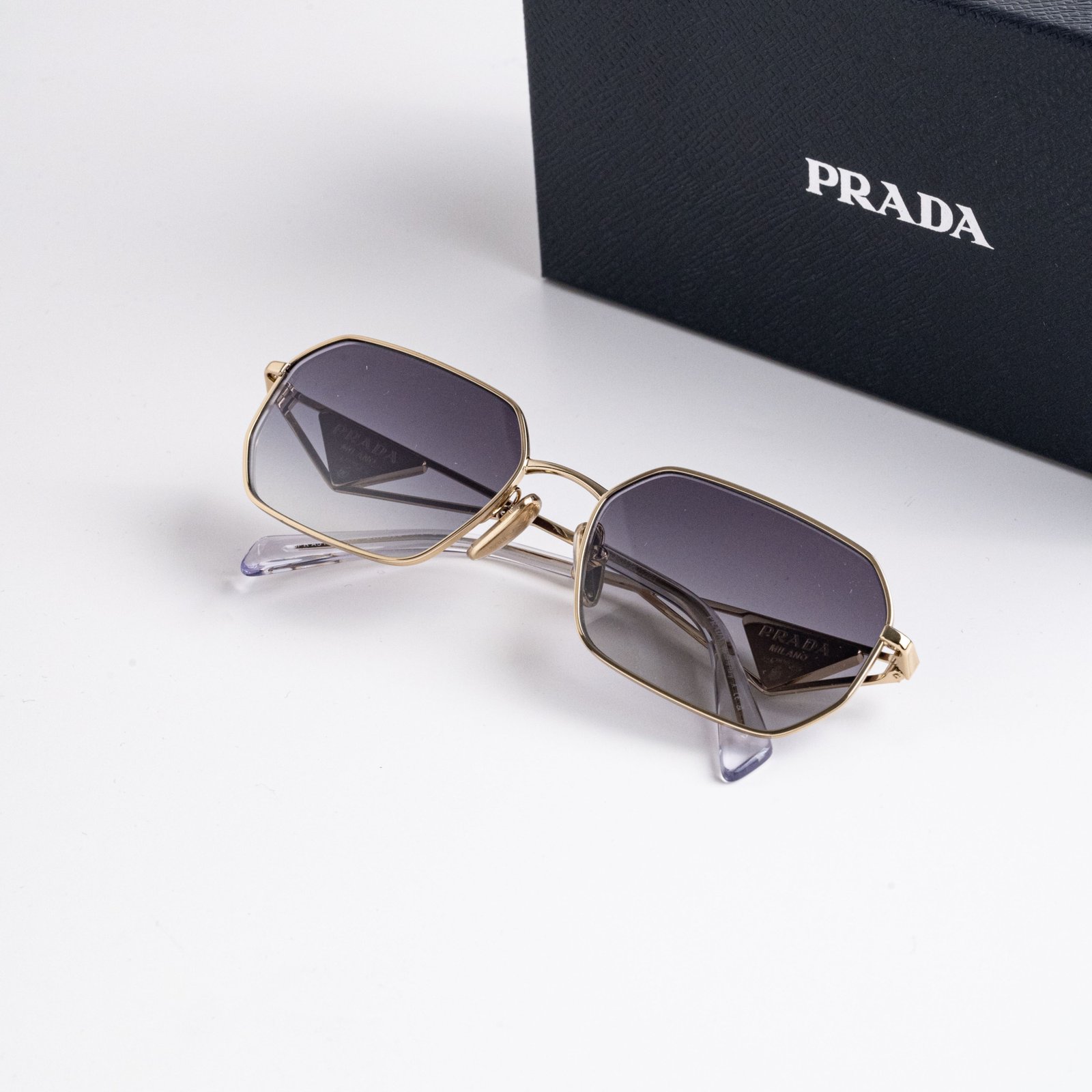 PRADA PR A51S ZVN30C PALE GOLD GRADIENT BLUE MIRROR SILVER – 58-17-140 (2)