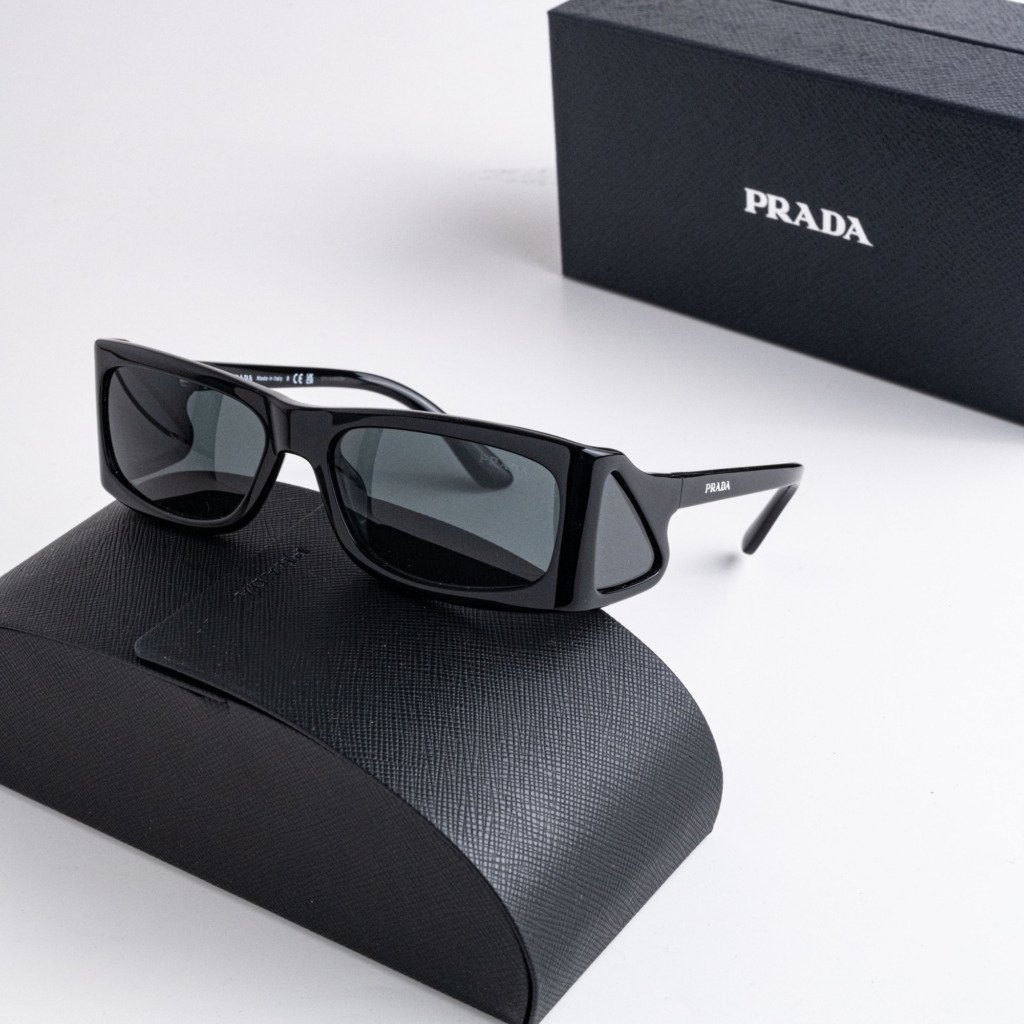 PRADA PR B03S 1AB5S0 BLACK DARK GREY – 56-16-120 (1)