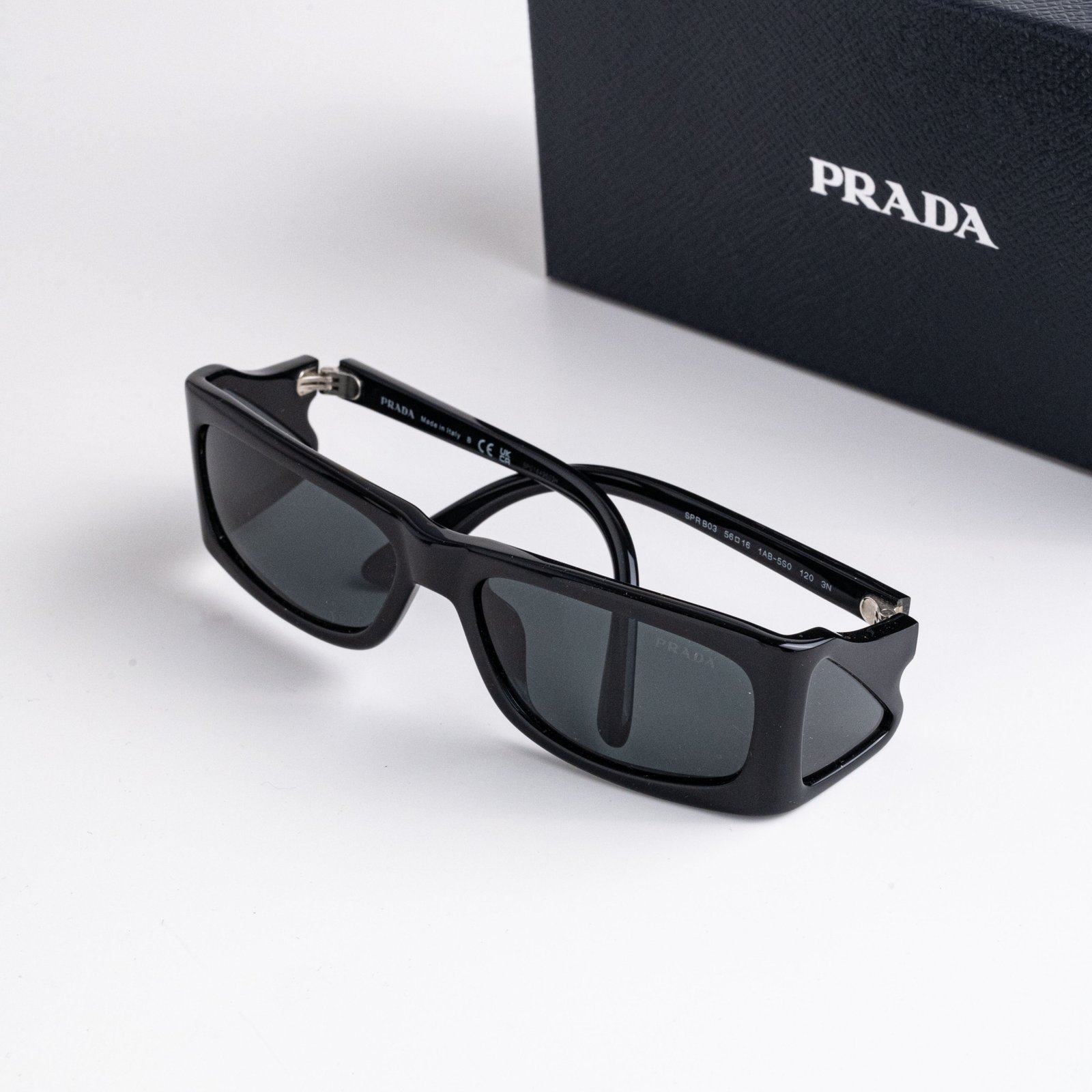 PRADA PR B03S 1AB5S0 BLACK DARK GREY – 56-16-120 (2)